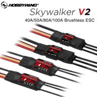 Hobbywing Skywalker 40A 50A 80A 100A V2 Brushless ESC BEC Speed Controller With Reverse Break For RC Fixed Wing RC parts