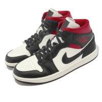 【NIKE 耐吉】Wmns Air Jordan 1 Mid 黑 紅 Gym Red 女鞋 男鞋 AJ1 喬丹(BQ6472-061)