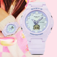【CASIO 卡西歐】BABY-G 夢幻 未來風 甜心雙顯腕錶-42.4mm(BGA-320FH-4A)