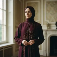ABZ - MARWAH ABAYA | GAMIS ABAYA TURKI REMAJA TERBARU KEKINIAN | BAJU WANITA SERIES LEBARAN burgundi