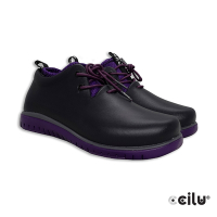 CCILU RIA CDOT 休閒低筒綁帶防水雨靴-女款-302357137黑紫色