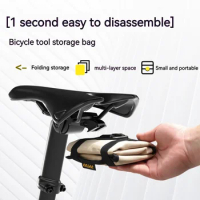 ENLEE Mini Bicycle Bag Foldable Tool Bag Front Frame Bag Bike Saddle Pouch Burrito Pack Bike Rear Tool Kits Cycling Accessories