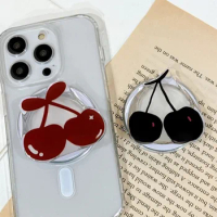Korean Cute Fruit Cherry For Magsafe Magnetic Phone Griptok Grip Tok Stand For iPhone For Magsafe Braceket Stand Support Ring