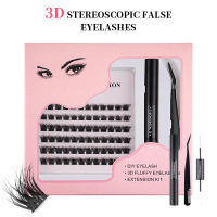 Mega Volume False Eyelash Set with 3D Curly Effect - Segmented Flower Design, 8-16mm Lengths, Perfec