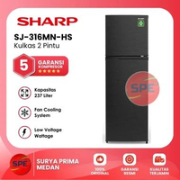 KULKAS 2 PINTU SHARP SJ-195MN-HS / SJ-236MN-HS / SJ-316MN-HS GARANSI RESMI (MEDAN) SJ-316MN-HS = 237