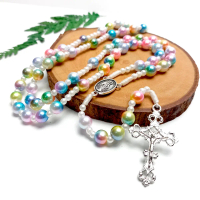 Rosario Mutiara Gradasi / Kalung Rosario Katolik Asli/Aksesoris Kalung Rosario