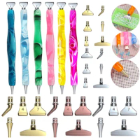 7Pcs/Se Reusable Diamond Painting Pen Replacement Pen Heads Cross Stitch Embroidery Quick Cases Tool Metal Point Drill Pen Heads