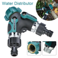 New 2 Way Water Distributor Brass Garden Hose Faucet Manifold Valve Tap Splitter