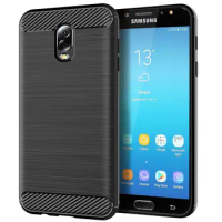 Luxury Carbon Fiber Case for Samsung Galaxy J7 Plus J7+ Full Protective Soft Cover for galaxy j7 plus Shockproof Silicone Case