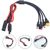 Panel solar mudah alih, penyesuai sambungan panel solar, kabel pengecasan solar 4-dalam-1 untuk XT60