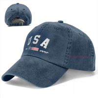 Flag of USA AMERICA EST. YEAR Baseball Caps Unisex Soft Cap Fashion Denim Hat Vintage Adjustable Dad Hat