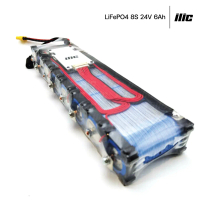 แบตเตอรี่ลิเธียมฟอสเฟต LiFePO4 32650 8S 24V 6Ah BMS 40A ประกอบพร้อมใช้