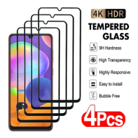 4Pcs Full Tempered Glass For Samsung Galaxy A71 A51 A41 A31 A21 A11 A01 Screen Protector Galaxy M11 M21 M31 M51 Protective Film