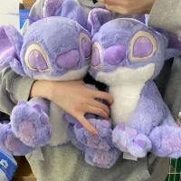 MINISO Purple Lilo &amp; Stitch Cartoon Stuffed Plush Dolls Anime Kawaii Macaron Purple Stitch Plush Toy Girl Kid Birthday Gift