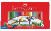 Faber-Castell水性色鉛筆紅色精緻鐵盒裝60色組*115965