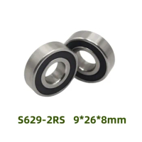 50pcs stainless steel bearing S629-2RS 9*26*8mm deep groove ball bearing S629RS 9x26x8 mm