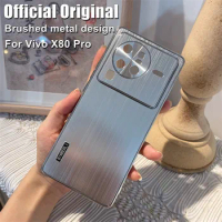 Luxury Brushed Metal Case for Vivo X80 Pro Phone Case Shockproof Camera Protect Soft TPU Bumper Brushed Coque Cover For Vivo X80