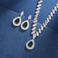 2026 European and American Fashionable Elegant Beautiful Bridal Zircon Set Wedding Dress Accessories