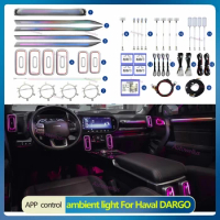 For Haval DARGO 2021-2022 Dynamic Magic 256 Colors Mobile Control Car Ambient Door Decoration LED Light Ambient Light