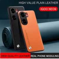 For Vivo Iqoo Neo9 Neo 9 Plain Skin Leather Case Cover Vivo Iqoo Neo9 Skin Soft Frame Camera Protect Fundas for Vivo Iqoo Neo 9