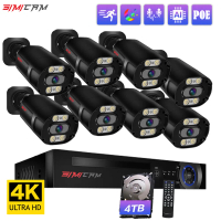 4K Security System NVR Kit Ultra HD 8MP POE Metal Street Waterproof Audio Color Night Vision CCTV Vi
