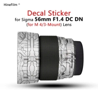 For Sigma 56mm F1.4 DC DN M43 Mount Lens Sticker 56 F1.4 Lens Coat Wrap Protective Film 56-1.4 Lens Protector Skin Cover