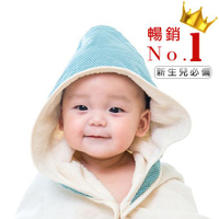 Nizio 小蘑菇天然棉紗浴巾-藍綠點點★衛立兒生活館★4712978330091
