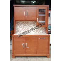 Lemari Sayur 3 Pintu Coklat Kayu Teack /trinityjayafurniture