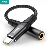 ESR USB C to 3.5mm AUX Headphones Type C 3.5 Jack Adapter Audio Cable for iPad Pro 11 for Samsung Note 20 AUX Earphone Converter