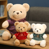 1PC 35CM Lovely Sitting Plush Teddy Bear With Clothes Cute Soft Teddy Bear Plush Doll for Gifts