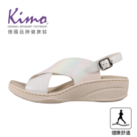【Kimo】交叉繫帶山羊皮舒適健康涼鞋 女鞋(氣質白 KBCSF170060)