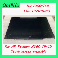 For HP Pavilion X360 14-cd0000TX 14t-cd LCD display14" touch screen assmebly FHD 1920*1080