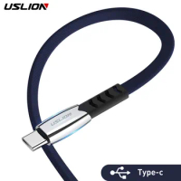 USLION Alloy USB Type C Cable USB C Type-C Cable for Huawei P20 Lite Pro 2.4A USB Charging Wire for samsung galaxy s23 s22 plus