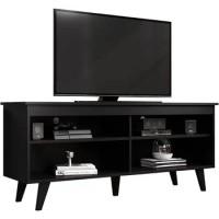 Madesa TV Stand Cabinet with 4 Shelves and Cable Management, Table Unit for s up to 55 Inches, Wooden, 23'' H x 15'' D 53