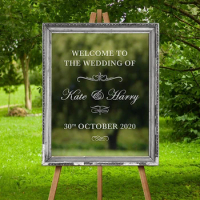Wedding Welcome Stickers Mural Wedding Party Custom Names Decor Mirror Frame Vinyl Decals Graphic Sign Romance Decoration C1012