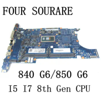 For HP EliteBook 840 G6 850 G6 Laptop Motherboard with I5 I7 8th Gen CPU 6050A3022501 mainboard
