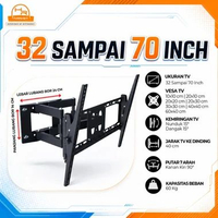 Bracket TV 55 43 50 32 40 60 55 70 42 49 75 80 Inch Dijamin Cocok LED LCD Plasma 32 - 80 In 6 Arah U