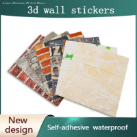 New Design 3D Wall Sticker Brick Wall Self-adhesive Panel Waterproof Background 3D Wallpaper Bedroom Living Room Decoration