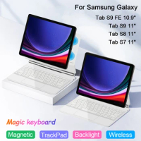 Keyboard Cover For Samsung Galaxy Tab S9 FE 10.9" TouchPad Backlight Magic Keyboard For Galaxy Tab S7 S8 S9 11inch Magnetic Case