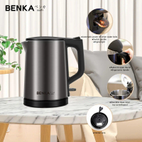 หม้อกาแฟ Global House BENKA กาต้มน้ำร้อนไฟฟ้า  0.8L รุ่น JMSH01 สีเทา รับประกันของเเท้! กาต้มน้ํา