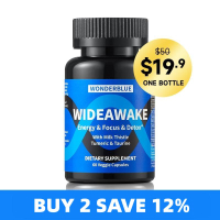 WonderBlue WideAwake Milk Thistle Tumeric & Taurine Capsules For Vitality Energy Detox 60 Veggie Cap