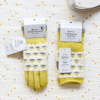 [日本製] BISQUE Tehtävä+系列可操控屏幕手套(花朵/黄)