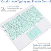 Wireless Keyboard With Touchpad Korean Russian Arabic Bluetooth Tablet Keyboard For Samsung Xiaomi Pad 5 For iPad Air 4 2 Pro
