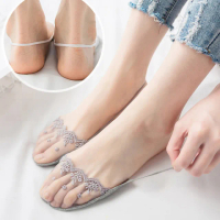 【Socks Form 襪子瘋】5雙組-超淺口蕾絲刺繡吊帶隱形襪(女襪/隱形/透氣/春夏)