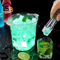 [COD] [tiktok]Sb Ice Bucket Has Led Lights and Color-Changing Lights. Free Ice Tongs, Capacity 1.5L,