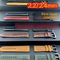 22/24mm Dây da lớp đầu Thích hợp cho dây đồng hồ PAM Dây đồng hồ da Vòng tay đồng hồ mềm mại và thoả