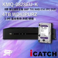 昌運監視器 ICATCH 可取 KMQ-0828EU-K 8路 數位錄影主機 + WD43PURZ4TB