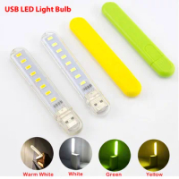 4 color 8LED USB Book Reading night warm whitelight power bank LED lighting for PC Computer Laptop powerbank Bulb high lamp