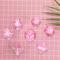 7Pcs Acrylic Dices Role Playing Game Dices D4 D8 D10 D12 D20 Polyhedral Dices for Card Games Table Game Card Game Board Game
