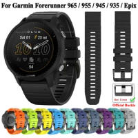 Sports Silicone Straps For Garmin Forerunner 955 Solar 965 945 935 Epix 2 Watchbands Quickfit 22mm 26mm Bracelet Belt Wristbands